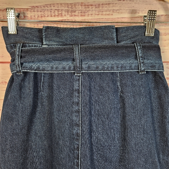 NWT Boden Cara Denim Paperbag Tie Midi Skirt - Picture 12 of 15